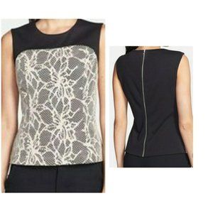 Robbi & Nikki Black and White Lace Top
